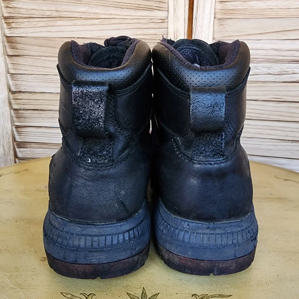 Timberland PRO Sz 12M Black Leather Work Boots Safety Toe Utility Construction